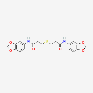 molecular formula C20H20N2O6S B4735847 N-(2H-13-BENZODIOXOL-5-YL)-3-({2-[(2H-13-BENZODIOXOL-5-YL)CARBAMOYL]ETHYL}SULFANYL)PROPANAMIDE CAS No. 548470-13-9