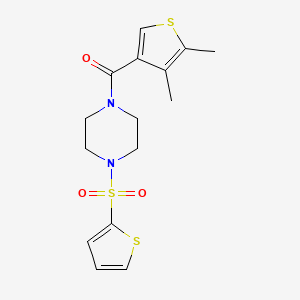 molecular formula C15H18N2O3S3 B4735945 (4,5-DIMETHYL-3-THIENYL)[4-(2-THIENYLSULFONYL)PIPERAZINO]METHANONE 