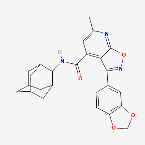 molecular formula C25H25N3O4 B4735957 N-(2-ADAMANTYL)-3-(1,3-BENZODIOXOL-5-YL)-6-METHYLISOXAZOLO[5,4-B]PYRIDINE-4-CARBOXAMIDE 