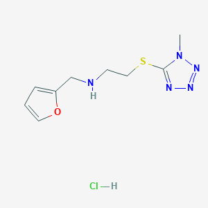 molecular formula C9H14ClN5OS B4735983 N-(furan-2-ylmethyl)-2-(1-methyltetrazol-5-yl)sulfanylethanamine;hydrochloride CAS No. 1050480-38-0