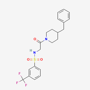 molecular formula C21H23F3N2O3S B4736038 N-[2-(4-benzylpiperidin-1-yl)-2-oxoethyl]-3-(trifluoromethyl)benzenesulfonamide 