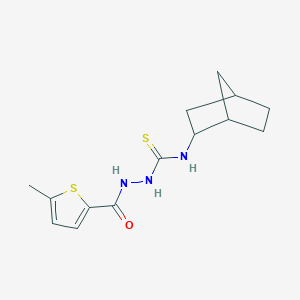 molecular formula C14H19N3OS2 B4736079 N-(bicyclo[2.2.1]hept-2-yl)-2-[(5-methylthiophen-2-yl)carbonyl]hydrazinecarbothioamide 