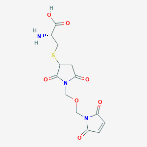 molecular formula C13H15N3O7S B047361 S-(1-(((2,5-Dihydro-2,5-dioxo-1H-pyrrol-1-yl)methoxy)methyl)-2,5-dioxo-3-pyrrolidinyl)-L-cysteine CAS No. 124505-88-0