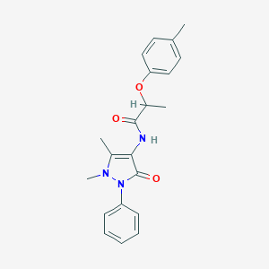molecular formula C21H23N3O3 B473618 N-(1,5-dimethyl-3-oxo-2-phenylpyrazol-4-yl)-2-(4-methylphenoxy)propanamide CAS No. 723258-23-9