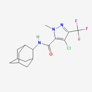 molecular formula C16H19ClF3N3O B4736207 N-(2-ADAMANTYL)-4-CHLORO-1-METHYL-3-(TRIFLUOROMETHYL)-1H-PYRAZOLE-5-CARBOXAMIDE 