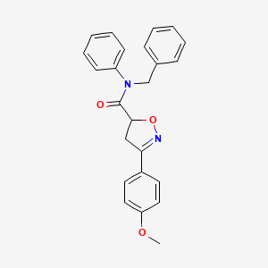 molecular formula C24H22N2O3 B4736245 N~5~-BENZYL-3-(4-METHOXYPHENYL)-N~5~-PHENYL-4,5-DIHYDRO-5-ISOXAZOLECARBOXAMIDE 