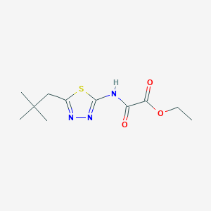 molecular formula C11H17N3O3S B4736350 ETHYL {[5-(2,2-DIMETHYLPROPYL)-1,3,4-THIADIAZOL-2-YL]CARBAMOYL}FORMATE 