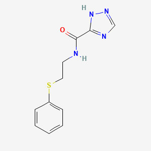 molecular formula C11H12N4OS B4736387 N-(2-phenylsulfanylethyl)-1H-1,2,4-triazole-5-carboxamide 