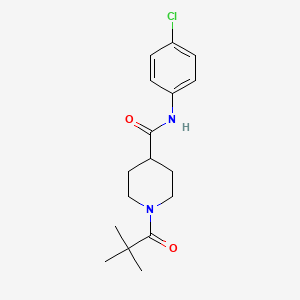 molecular formula C17H23ClN2O2 B4736494 N-(4-chlorophenyl)-1-(2,2-dimethylpropanoyl)piperidine-4-carboxamide 