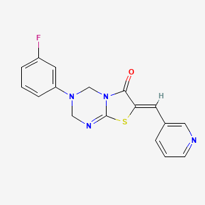 molecular formula C17H13FN4OS B4736648 (7Z)-3-(3-FLUOROPHENYL)-7-[(PYRIDIN-3-YL)METHYLIDENE]-2H,3H,4H,6H,7H-[1,3]THIAZOLO[3,2-A][1,3,5]TRIAZIN-6-ONE 