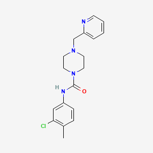 molecular formula C18H21ClN4O B4736767 N-(3-CHLORO-4-METHYLPHENYL)-4-[(PYRIDIN-2-YL)METHYL]PIPERAZINE-1-CARBOXAMIDE 
