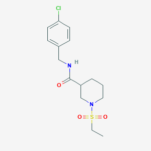 molecular formula C15H21ClN2O3S B4736773 N-(4-chlorobenzyl)-1-(ethylsulfonyl)piperidine-3-carboxamide 