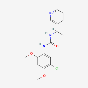 molecular formula C16H18ClN3O3 B4736789 N-(5-CHLORO-2,4-DIMETHOXYPHENYL)-N'-[1-(3-PYRIDYL)ETHYL]UREA 