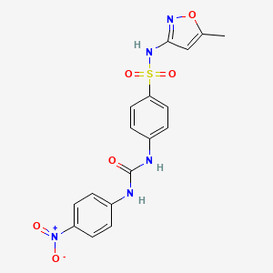molecular formula C17H15N5O6S B4737008 3-{4-[(5-METHYL-12-OXAZOL-3-YL)SULFAMOYL]PHENYL}-1-(4-NITROPHENYL)UREA 