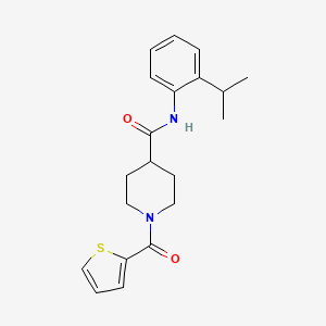 molecular formula C20H24N2O2S B4737049 N-[2-(PROPAN-2-YL)PHENYL]-1-(THIOPHENE-2-CARBONYL)PIPERIDINE-4-CARBOXAMIDE 