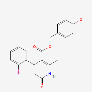 molecular formula C21H20FNO4 B4737086 (4-METHOXYPHENYL)METHYL 4-(2-FLUOROPHENYL)-2-METHYL-6-OXO-1,4,5,6-TETRAHYDROPYRIDINE-3-CARBOXYLATE 