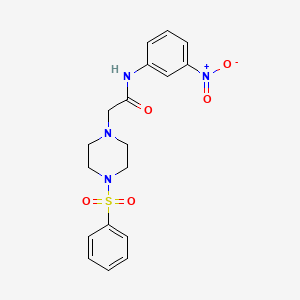 molecular formula C18H20N4O5S B4737277 N~1~-(3-NITROPHENYL)-2-[4-(PHENYLSULFONYL)PIPERAZINO]ACETAMIDE 