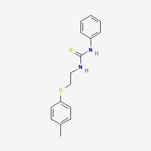 molecular formula C16H18N2S2 B4737401 N-{2-[(4-METHYLPHENYL)SULFANYL]ETHYL}-N'-PHENYLTHIOUREA 