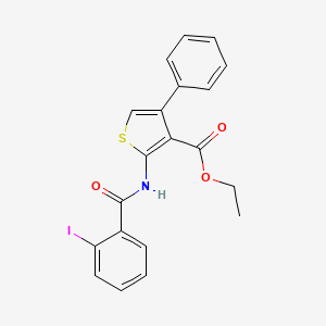 molecular formula C20H16INO3S B4737404 ETHYL 2-(2-IODOBENZAMIDO)-4-PHENYLTHIOPHENE-3-CARBOXYLATE 