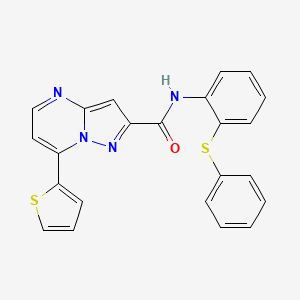 molecular formula C23H16N4OS2 B4737874 N-[2-(PHENYLSULFANYL)PHENYL]-7-(2-THIENYL)PYRAZOLO[1,5-A]PYRIMIDINE-2-CARBOXAMIDE 