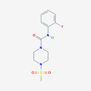 molecular formula C12H16FN3O3S B4737884 N-(2-FLUOROPHENYL)-4-METHANESULFONYLPIPERAZINE-1-CARBOXAMIDE 