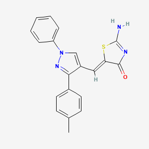 molecular formula C20H16N4OS B4737900 (5Z)-2-imino-5-{[3-(4-methylphenyl)-1-phenyl-1H-pyrazol-4-yl]methylene}-1,3-thiazolidin-4-one 