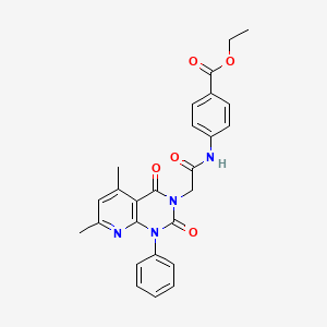 molecular formula C26H24N4O5 B4737921 ETHYL 4-(2-{5,7-DIMETHYL-2,4-DIOXO-1-PHENYL-1H,2H,3H,4H-PYRIDO[2,3-D]PYRIMIDIN-3-YL}ACETAMIDO)BENZOATE 