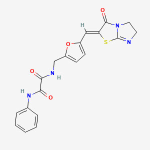 molecular formula C19H16N4O4S B4738072 N-[[5-[(Z)-(3-oxo-5,6-dihydroimidazo[2,1-b][1,3]thiazol-2-ylidene)methyl]furan-2-yl]methyl]-N'-phenyloxamide 