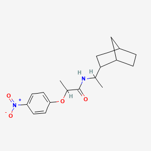 molecular formula C18H24N2O4 B4738170 N-[1-(bicyclo[2.2.1]hept-2-yl)ethyl]-2-(4-nitrophenoxy)propanamide CAS No. 1052631-19-2