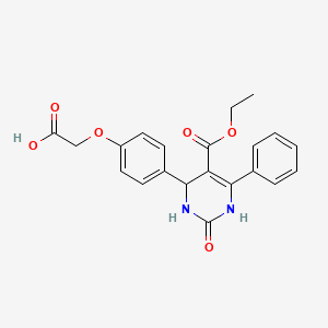 molecular formula C21H20N2O6 B4738211 2-{4-[5-(ETHOXYCARBONYL)-2-OXO-6-PHENYL-1,2,3,4-TETRAHYDRO-4-PYRIMIDINYL]PHENOXY}ACETIC ACID 