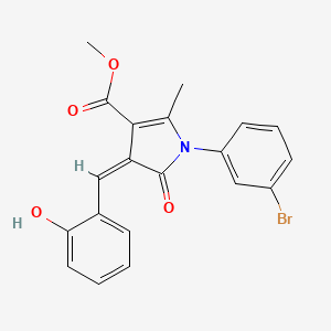 molecular formula C20H16BrNO4 B4738213 METHYL (4Z)-1-(3-BROMOPHENYL)-4-[(2-HYDROXYPHENYL)METHYLIDENE]-2-METHYL-5-OXO-4,5-DIHYDRO-1H-PYRROLE-3-CARBOXYLATE 