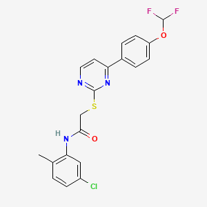 molecular formula C20H16ClF2N3O2S B4738389 N~1~-(5-CHLORO-2-METHYLPHENYL)-2-({4-[4-(DIFLUOROMETHOXY)PHENYL]-2-PYRIMIDINYL}SULFANYL)ACETAMIDE 