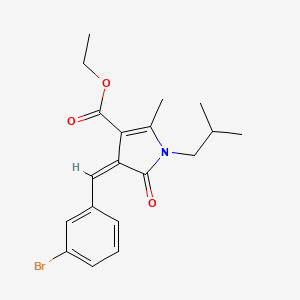 molecular formula C19H22BrNO3 B4738411 ETHYL (4Z)-4-[(3-BROMOPHENYL)METHYLIDENE]-2-METHYL-1-(2-METHYLPROPYL)-5-OXO-4,5-DIHYDRO-1H-PYRROLE-3-CARBOXYLATE 