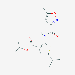 molecular formula C16H20N2O4S B4738433 PROPAN-2-YL 2-(5-METHYL-1,2-OXAZOLE-3-AMIDO)-5-(PROPAN-2-YL)THIOPHENE-3-CARBOXYLATE 