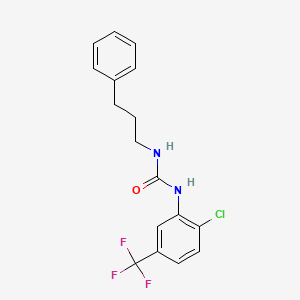 molecular formula C17H16ClF3N2O B4738443 N-[2-chloro-5-(trifluoromethyl)phenyl]-N'-(3-phenylpropyl)urea 
