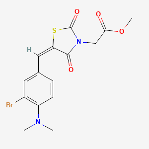 molecular formula C15H15BrN2O4S B4738529 methyl {(5E)-5-[3-bromo-4-(dimethylamino)benzylidene]-2,4-dioxo-1,3-thiazolidin-3-yl}acetate 