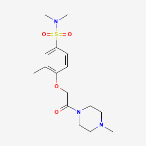molecular formula C16H25N3O4S B4738625 N,N,3-TRIMETHYL-4-[2-(4-METHYLPIPERAZIN-1-YL)-2-OXOETHOXY]BENZENE-1-SULFONAMIDE 