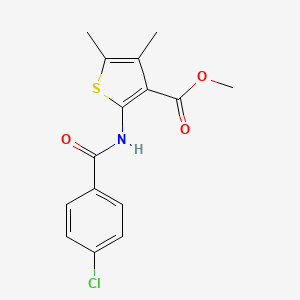 molecular formula C15H14ClNO3S B4738693 methyl 2-(4-chlorobenzamido)-4,5-dimethylthiophene-3-carboxylate 