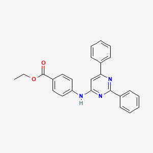 molecular formula C25H21N3O2 B4738797 Ethyl 4-[(2,6-diphenylpyrimidin-4-yl)amino]benzoate 