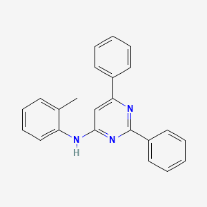 molecular formula C23H19N3 B4739027 N-(2-methylphenyl)-2,6-diphenylpyrimidin-4-amine 