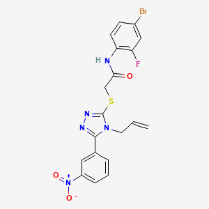 molecular formula C19H15BrFN5O3S B4739043 N-(4-bromo-2-fluorophenyl)-2-{[5-(3-nitrophenyl)-4-(prop-2-en-1-yl)-4H-1,2,4-triazol-3-yl]sulfanyl}acetamide 