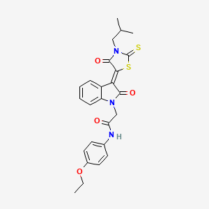 molecular formula C25H25N3O4S2 B4739197 N-(4-ethoxyphenyl)-2-[(3Z)-3-(3-isobutyl-4-oxo-2-thioxo-1,3-thiazolidin-5-ylidene)-2-oxo-2,3-dihydro-1H-indol-1-yl]acetamide 