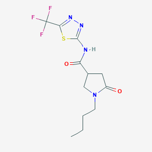 molecular formula C12H15F3N4O2S B4739260 1-butyl-5-oxo-N-[5-(trifluoromethyl)-1,3,4-thiadiazol-2-yl]pyrrolidine-3-carboxamide 