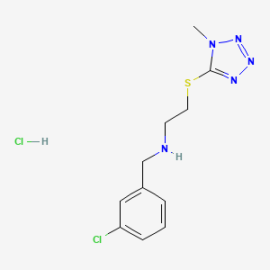 molecular formula C11H15Cl2N5S B4739404 N-[(3-chlorophenyl)methyl]-2-(1-methyltetrazol-5-yl)sulfanylethanamine;hydrochloride 