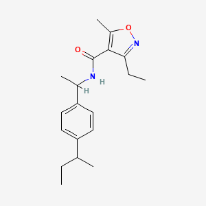 molecular formula C19H26N2O2 B4739454 N-{1-[4-(BUTAN-2-YL)PHENYL]ETHYL}-3-ETHYL-5-METHYL-12-OXAZOLE-4-CARBOXAMIDE 