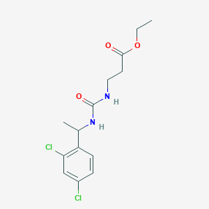 molecular formula C14H18Cl2N2O3 B4739637 ethyl N-{[1-(2,4-dichlorophenyl)ethyl]carbamoyl}-beta-alaninate 