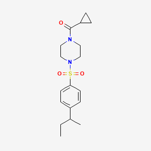 molecular formula C18H26N2O3S B4739671 (4-{[4-(SEC-BUTYL)PHENYL]SULFONYL}PIPERAZINO)(CYCLOPROPYL)METHANONE 