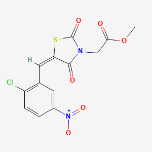 molecular formula C13H9ClN2O6S B4739813 methyl [(5E)-5-(2-chloro-5-nitrobenzylidene)-2,4-dioxo-1,3-thiazolidin-3-yl]acetate 