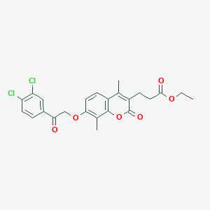 molecular formula C24H22Cl2O6 B4739908 ethyl 3-{7-[2-(3,4-dichlorophenyl)-2-oxoethoxy]-4,8-dimethyl-2-oxo-2H-chromen-3-yl}propanoate 