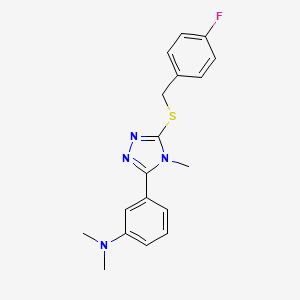 molecular formula C18H19FN4S B4739941 N-(3-{5-[(4-FLUOROBENZYL)SULFANYL]-4-METHYL-4H-1,2,4-TRIAZOL-3-YL}PHENYL)-N,N-DIMETHYLAMINE 